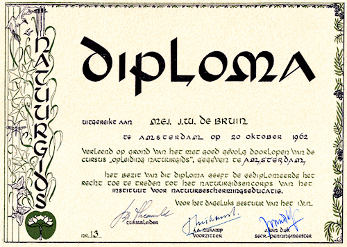 Diploma Jannie Steltman